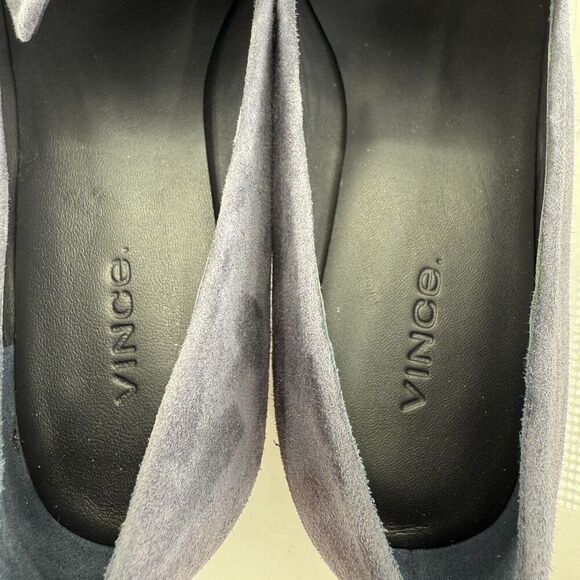 Vince Womens Brette Smoking Flats Loafers Slip On Blue Suede Leather Size 6 M - Picture 14 of 16